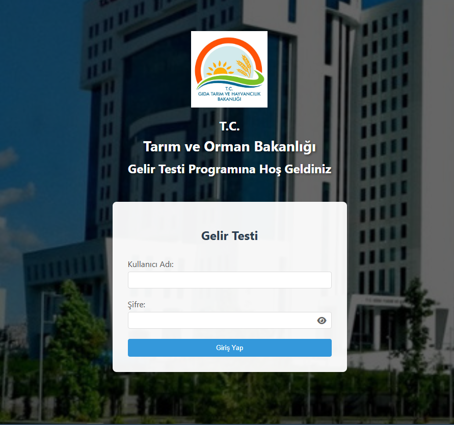 GELİR TESTİ PROGRAMI